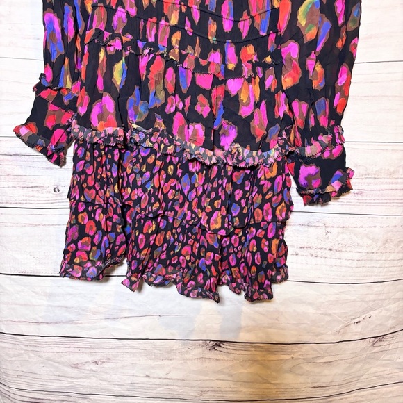 Farm Rio iridescent Leopard Elegant Multicolor Women's Dress Small NWOT - Picture 4 of 8